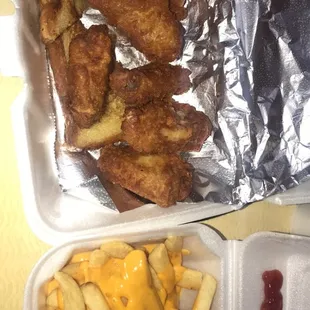 Wings &amp; Cheese fries