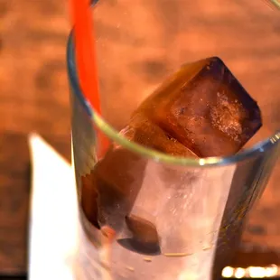 We make our iced coffee + cold brew using frozen coffee cubes so that your drink doesn&apos;t water down as it melts!