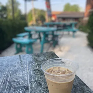 Iced cortado.