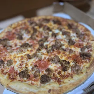 Pepperoni, meatball and Italian sausage yumminess!
