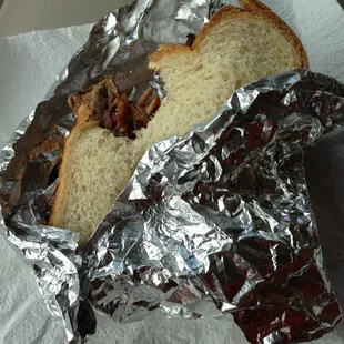 Rib sandwich, had to bite first
