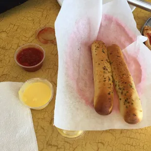 Breadsticks. The garlic sauce is just eh, reminds me of the papa johns sauce but not really any flavor.