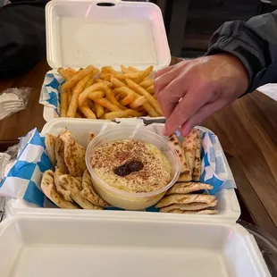 Humus and fries