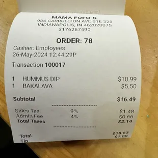 Sales tax is 7%???? Admin fee!