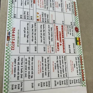 menu