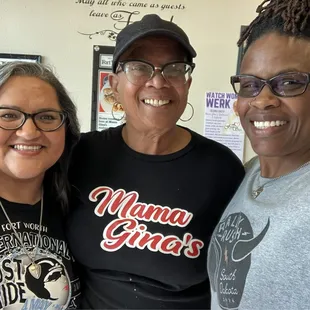 Posing with Mama Gina