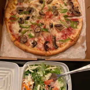 12 inch pizza and house salad