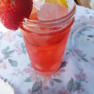 a strawberry and lemonade drink