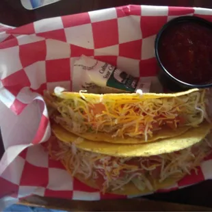 Taco Basket $6 - these tacos are big.