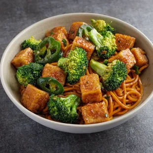 Spicy Tofu with Garlic Noodles