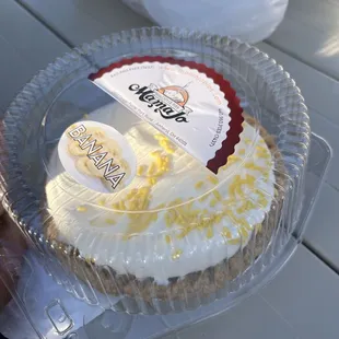 a cake in a plastic container