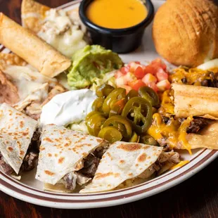 a plate of mexican food