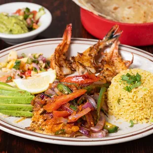 a plate of mexican food