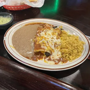 Combo fajita enchiladas