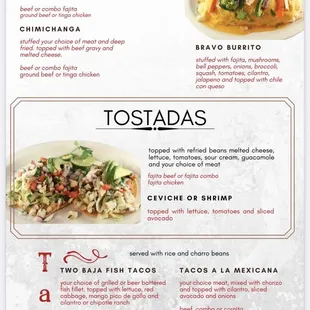 tacos, menu