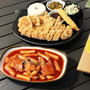 Original tteokbokki and katsu