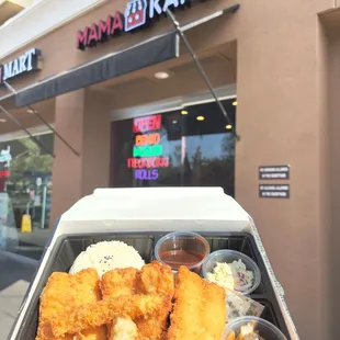 Katsu meals conveniently packaged-- enjoy on site or on the go!