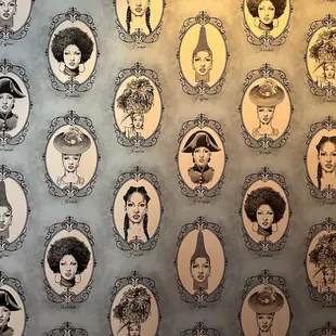 Coolest wallpaper in the restroom.