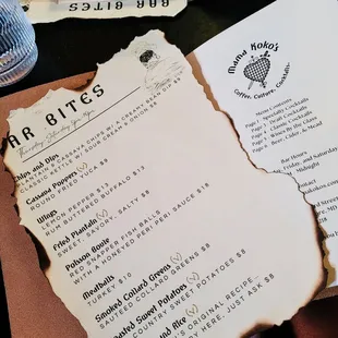 menu