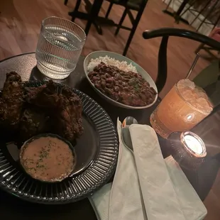 Rice and beans Chicken wings