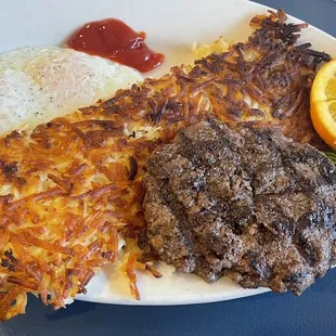 Hamburger steak breakfast