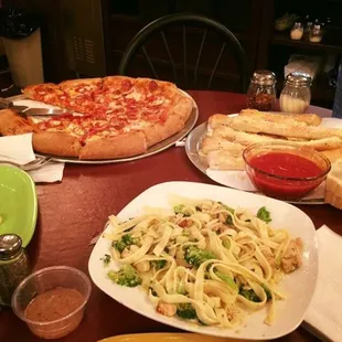 a table full of food