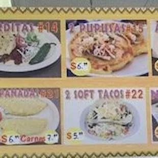 the menu of a mexican restaurant