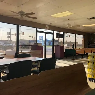 Enjoying breakfast, watching the world go back to work, after the Labor Day Holiday