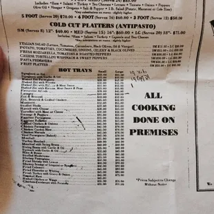 Catering Menu ... Amazing food !!
