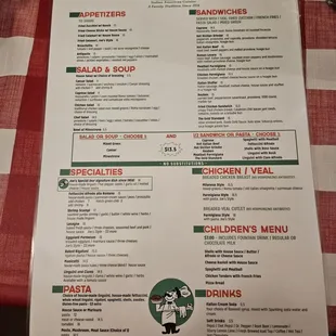 Lunch menu