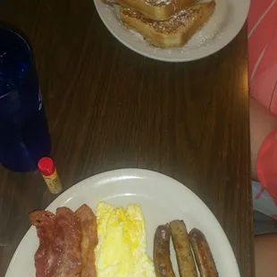 3x3 with sausage and bacon.