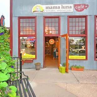 the entrance to mama luna cafe