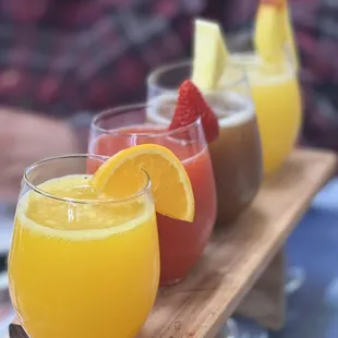 a row of drinks
