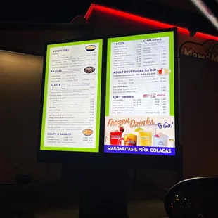 Drive thru menu