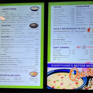 menu and prices