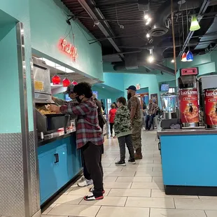 a woman ordering food