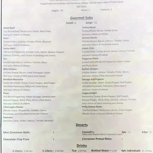 the menu