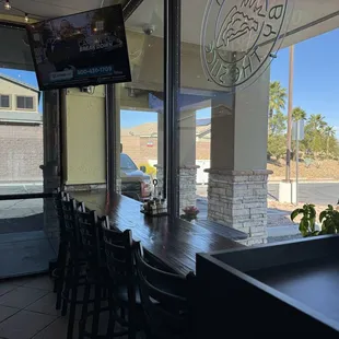 Bench seating with a view.