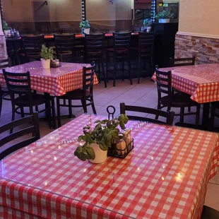 Enjoy your favorite Pizza, Sub or Salad in our cozy new dining room!