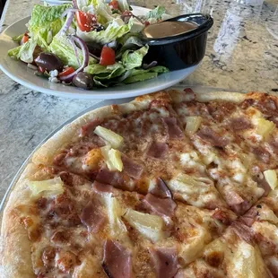 Famous Hawaiian Pizza and Salad