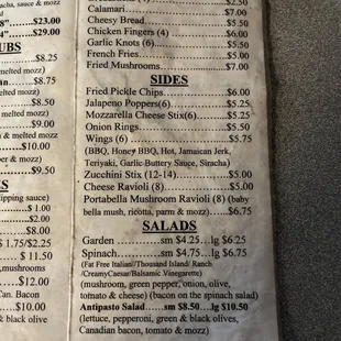menu