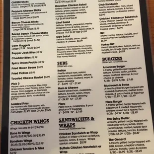 Burgers, wraps,pizza