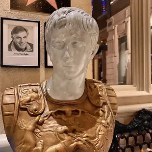 a bust of a roman soldier