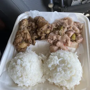 Bretman special -- chicken adobo and Bicol express