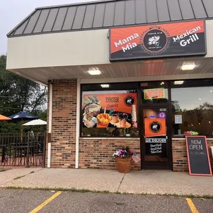 the front of the restaurant