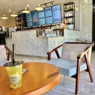 a coffee cup on a table