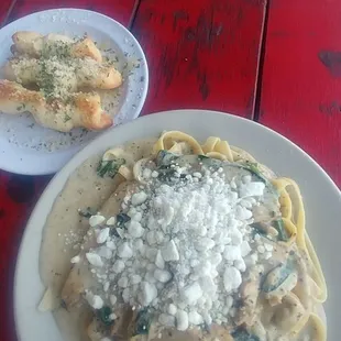 Goat cheese chicken alfredo