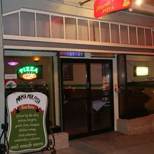 the entrance to the restaurant