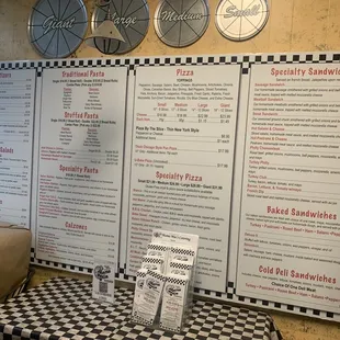 the menu and prices