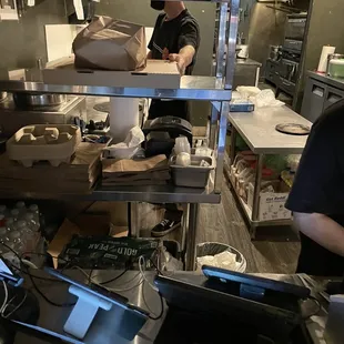 a man working in the kitchen